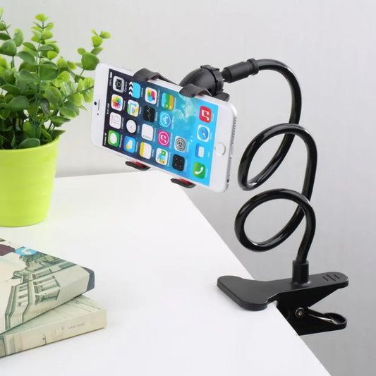 Soporte universal para teléfono móvil con cuello de cisne y clip flexible para mesa de escritorio y cama para celular